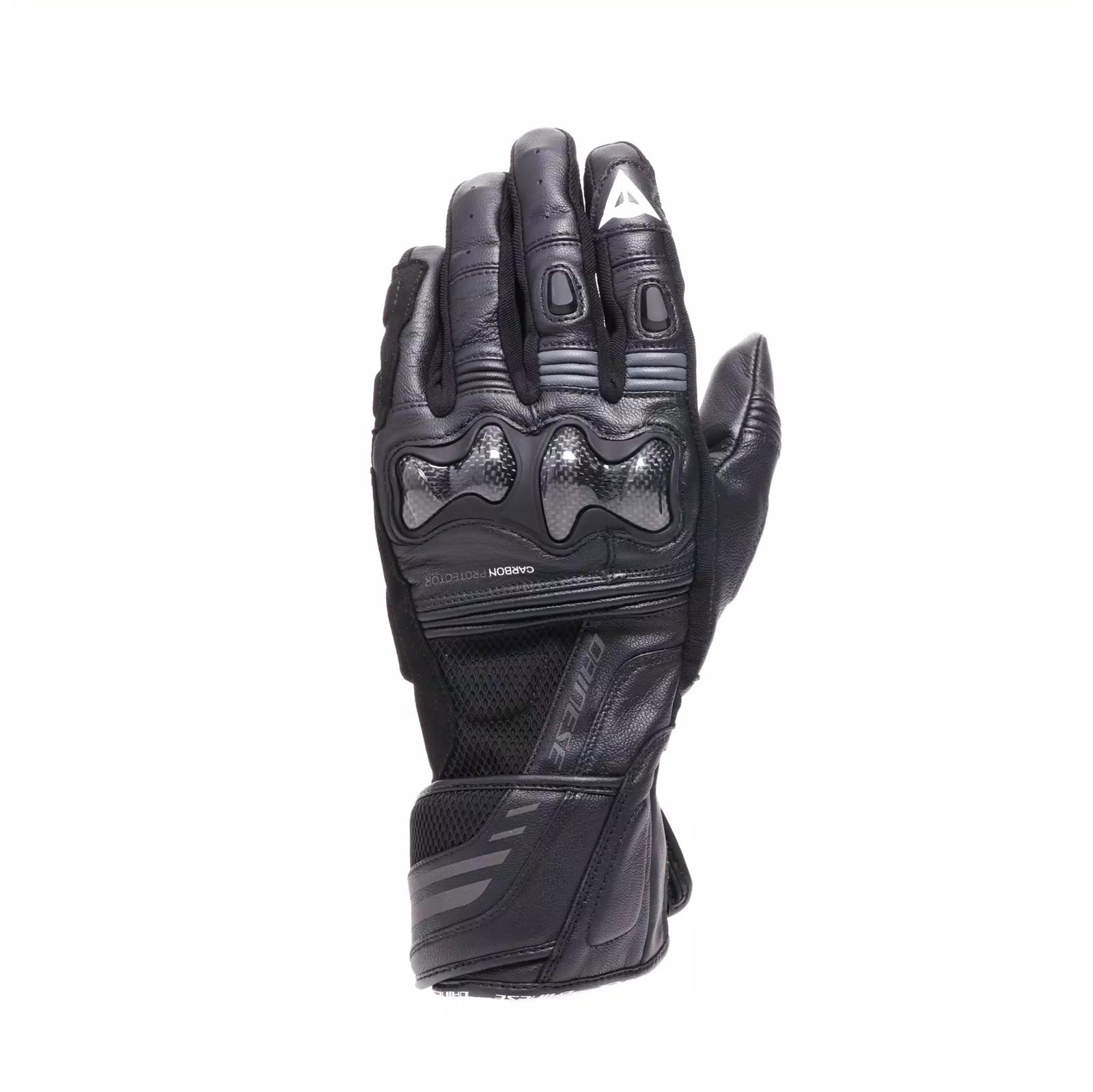 Dainese Reacto Carbon Long Leder Motorrad Handschuhe Gr. M - Schwarz