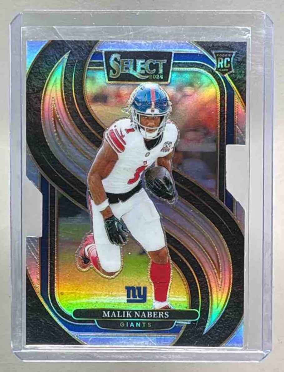 Malik Nabers 2024 Panini Select #116 Silver Prizm Die-Cut Premier Rookie RC