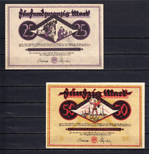 Dortmund und H&ouml;rde/Stadt- und Landkreis, 25 Mark + 50 Mark von 1922 zus. im Set