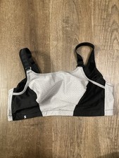 Glamorise Gray And Black High Support Adjustable Sports Bra Size 40D