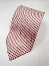 Giorgio Armani Pink Diagonal Stripe Silk Tie – Made in Italy – Textured Jacquard