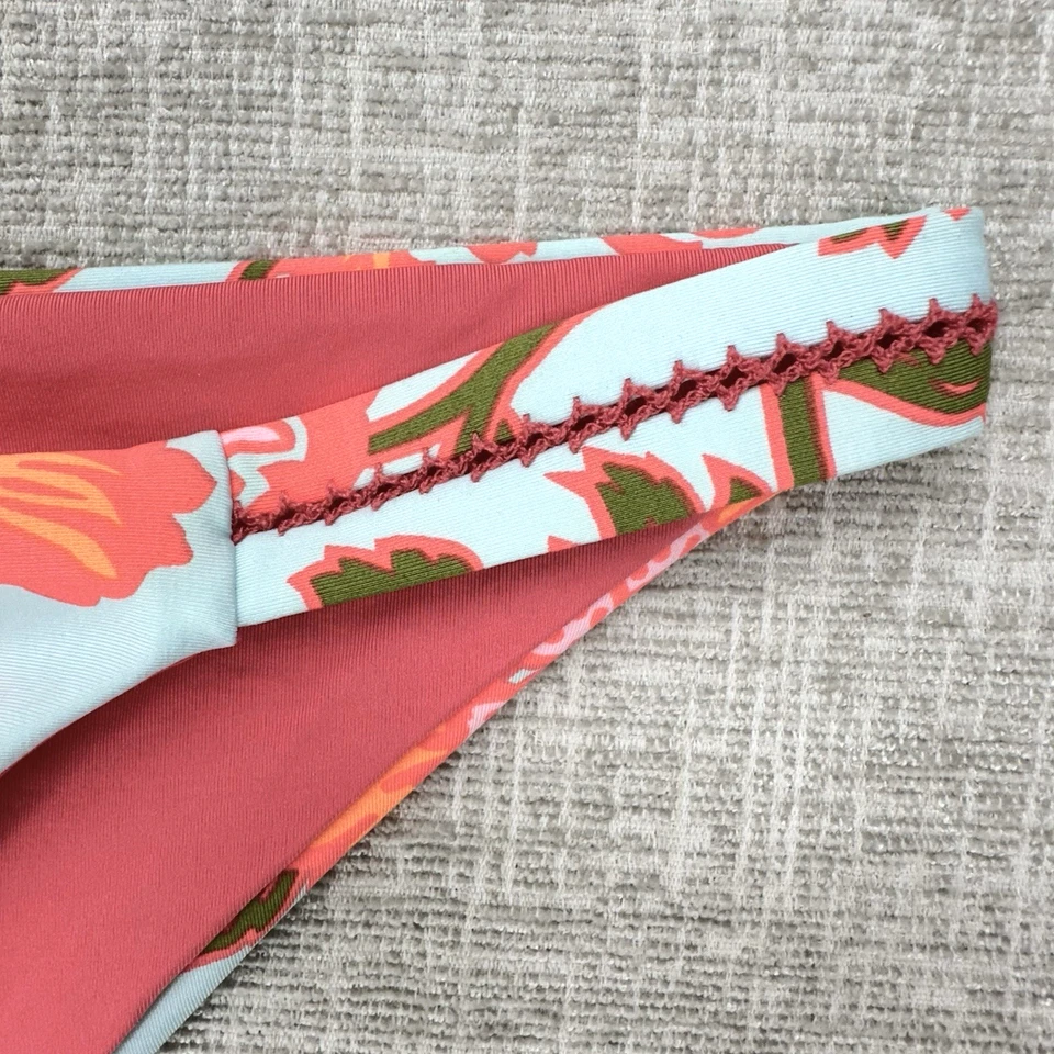 Pantalones de bikini Maaji para mujer medianos azul claro naranja estampado floral trajes de baño Foto 4 de 4