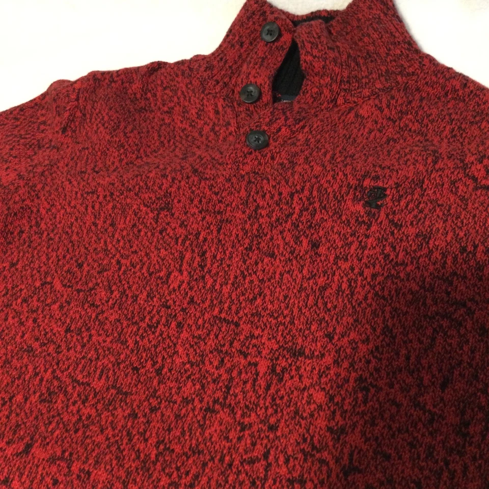 Suéter IZOD Niños Niños Rojo Cuello Simulado Abotonado Talla 14/16 Foto 2 de 4