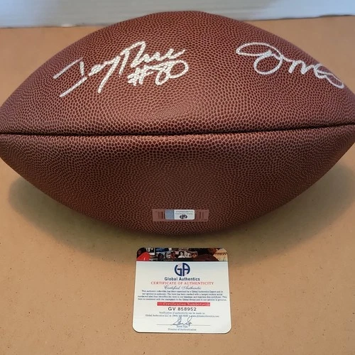 Jerry Rice Signed Joe Montana Autographed San Francisco 49ers Football HOF COA