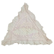 antico cuscino boudoir rete tamburo pizzo triangolo vittoriano vintage lavanda vintage vintage