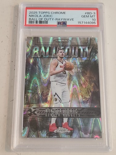 2025-26 Topps Chrome Basketball NIKOLA JOKIC Ball Of Duty RayWave PSA 10 GEM MT