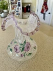 Fenton trellis diamond optic vase