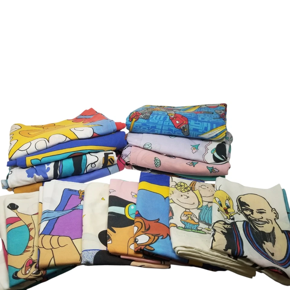 Винтажные наволочки и простыни 90-е мультфильмы телешоу фильмы детский комплект рукоделие - Изображение 2 из 4