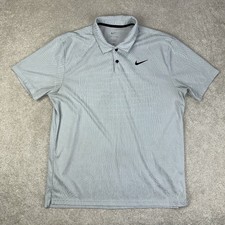Nike Tour Men Dri-FIT ADV Engineered Light Gray Patterned FD5731-100 Golf Polo L