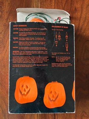 Hallmark Boo Blinkers String Lights Halloween Jack O' Lantern Pumpkin  Vintage