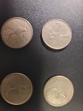 1968 Silver Canada 25 Cents Quarters 4 Coins 