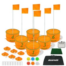 Golf Bucket Game for Family, Adults and Kids Portable 6 Hole Golf Course with...