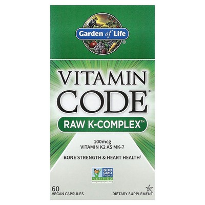 Garden of Life Vitamin Code Raw K-Complex 60 Veggie Caps Dairy-Free,