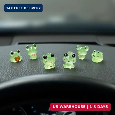 Rislobx Luminous Frog Car Dashboard Decor, 6PCS Fun Frog Car Dash Decorations Re