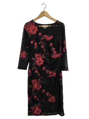 HEINE Spitzenkleid Damen Kleid Gr. DE 38 schwarz-rot Casual-Look
