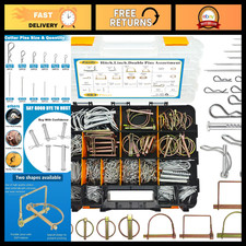 383 PCS Heavy Duty Pin Assortment Kit - Hitch, R Clip, Cotter, Clevis, PTO Pins