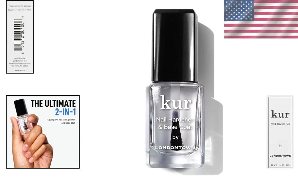 Endurecedor de uñas Luxe kur y capa base con biotina - 0,4 fl oz para una fuerza duradera Foto 2 de 4