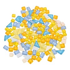 Glass Mosaic Tiles, Irregular Tiny Ceramic Mosaic Glass Orange Yellow Blue
