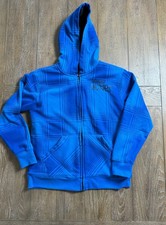 Genuine Dickies Boys Hoodie Jacket Large 10/12 Blue Plaid Sherpa Lined Zip