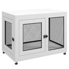 Stylish Wooden Dog Cage Side Table with Soft Cushion