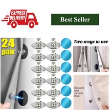 Magnetic Shower Curtain Clips Metal Wall Mount Closure Silver Fasteners