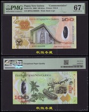 Papua New Guinea 100 Kina 2008, Hybrid, Commemoratve, Lucky Number 888, PMG67