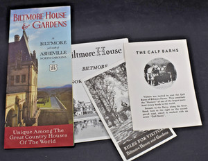 ~ 1954 (2) Biltmore House & Gardens Brochures & Rules & Calf Barn, Asheville, NC