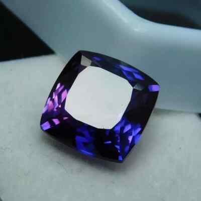 Extremely Natural 16 Ct Purple Tanzanite Cushion Cut Loose Gemstone – Certified Eye Clean, 12x10x5.5mm, Unenhanced, GIR Certified - View #2