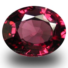 1.24 ct AAA Tremendous Oval Shape 7 x 6 mm Pinkish Red Rhodolite Garnet