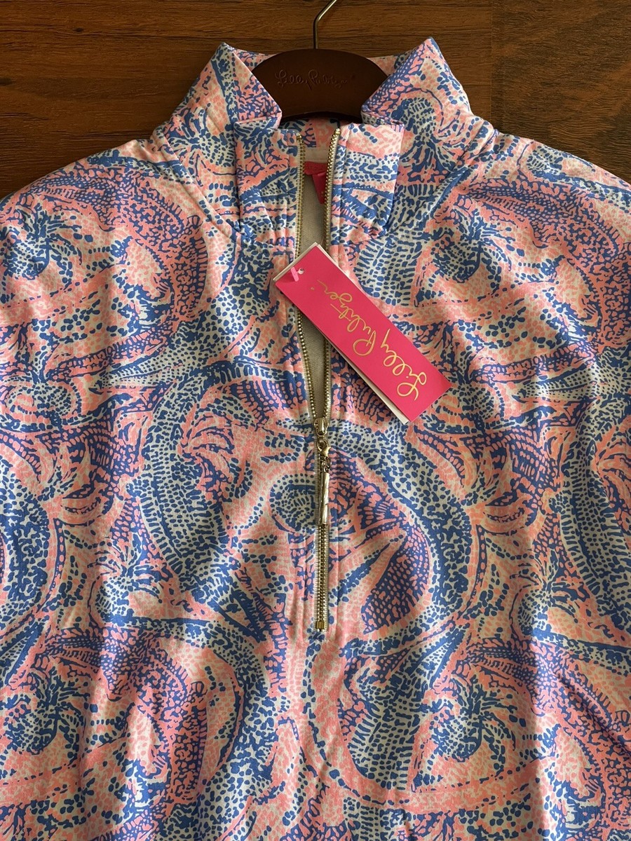 Lilly Pulitzer SMALL Maybe Gator Alligator JONAH POPOVER Half Zip Pullover NWT View 3