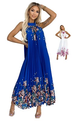 Numoco Kleid Maxikleid figurbetont asymmetrisch 3/4-Arm 36-42