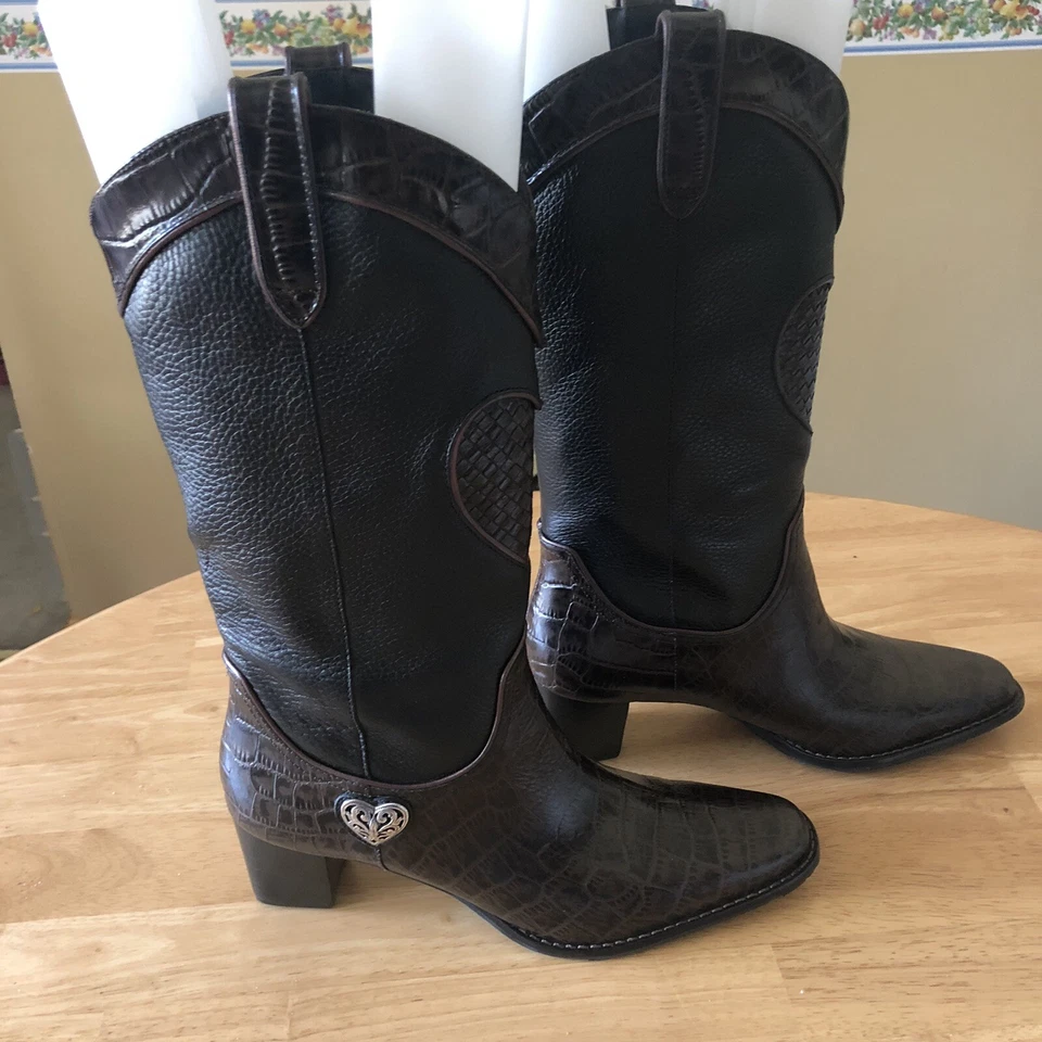 BOTAS DE CAUBÓI BRIGHTON HEART MARROM ESCURO/PRETO (INSERÇÕES DE BOTA NÃO INCLUÍDAS 8M) - Imagem 3 de 4