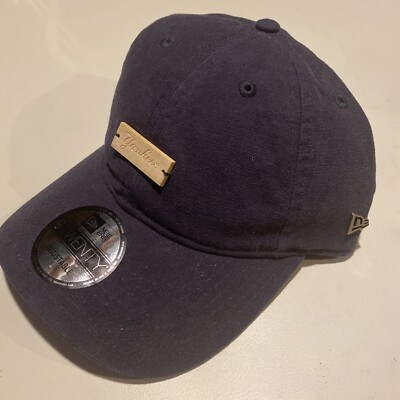 New York Yankees NewEra MLB 9Twenty Wood Emblem Adjustable Leather Strap  Navy