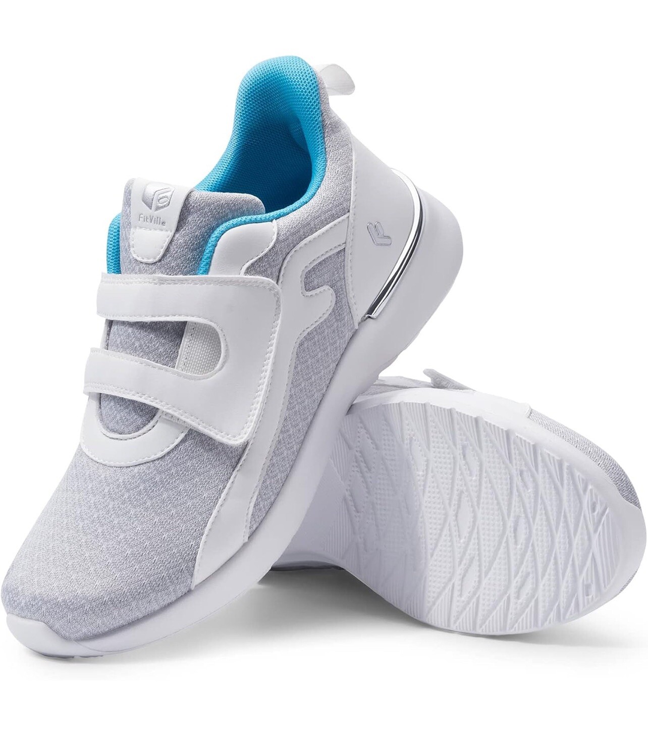 FitVille Womens Wide Width Lightweight Walking Shoes Memory Foam Size 7-image