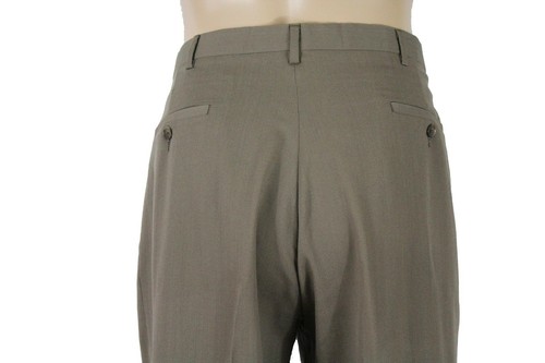 FIORAVANTI Soft Men's 35 x 30 Brown Pleated & Cuffed Wool Dress Pants EUC - Picture 6 of 12