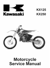 Kawasaki KX125 KX250 OEM Service Manual Repair 1999 2000 2001 2002 99924 1244 04