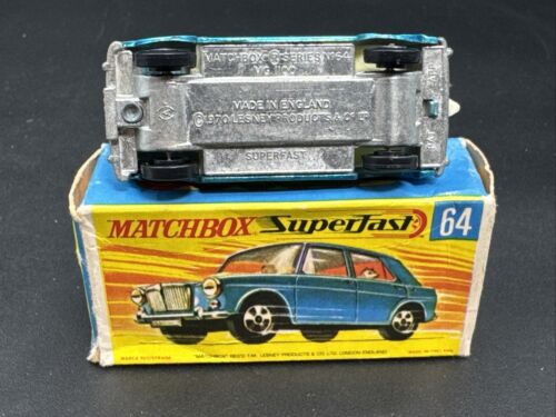 Vintage Lesney Matchbox Superfast #64 BLUE MG 1100 Original Box COMPLETE many ++ - Picture 6 of 8