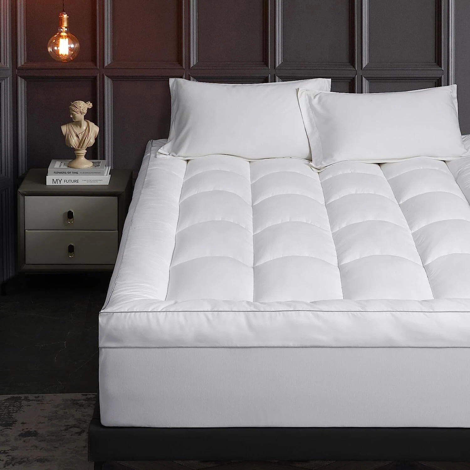 Extra Thick Mattress Topper Pillow Top 1300GSM Down Alternative Cotton Cover Pad