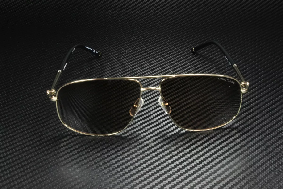 MONTBLANC MB0069S 001 Aviator Gold Light Gold Brown 60 mm Men