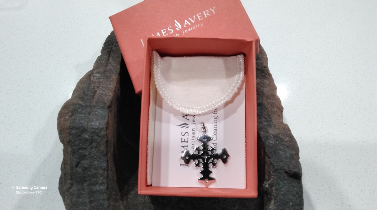 Retired James Avery Ornate Swedish Cross Sterling Silver Pendant Rare  Vintage