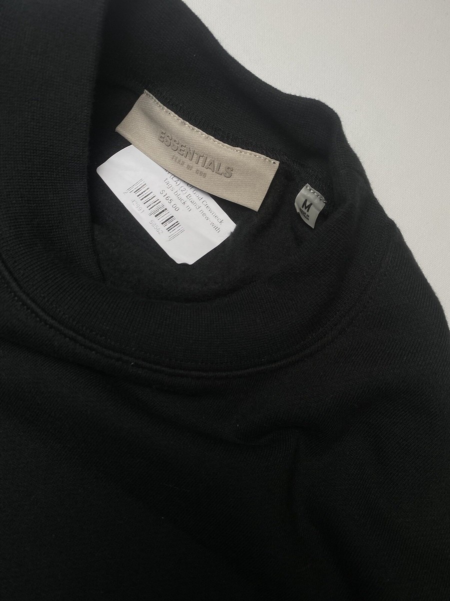 NEW Fear of God Essentials Stretch Limo Black Crewneck Size Large