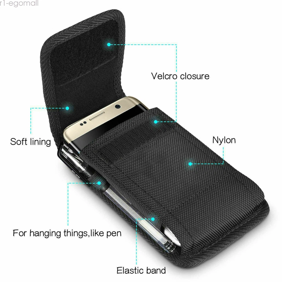 Cell Phone Holster Vertical Pouch With Belt Clip Carrying Case Holster Cover - Image 4 of 4