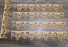 Laserkris laser cut 5x decorative 3mm MDF wood border Embellishment FR1 pattern.