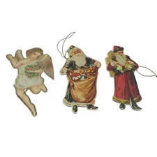 1970s Merrimack Publishing Corp Die Cut Christmas Oraments Lot Of 3
