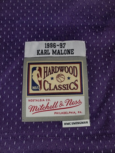 Mitchell & Ness Karl Malone 1996-97 UTAH JAZZ Gold Logo NBA Swingman JERSEY 2XL - Picture 14 of 18