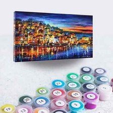 Leonid Afremov a QUIET TOWN Paint By Numbers Full Kit DIY Painting On Canvas