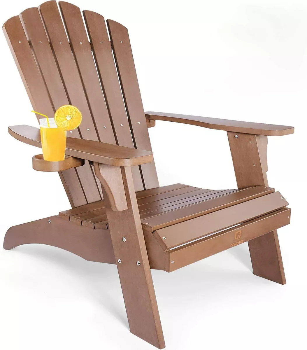 Adirondack Chair with Cup Holder Fade Resistant Outdoor Seating