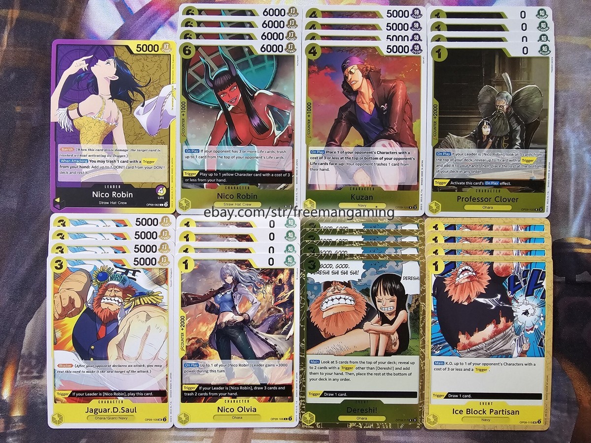 One Piece TCG Nico Robin Deck core 29 Cards OP09-062 107 101 117