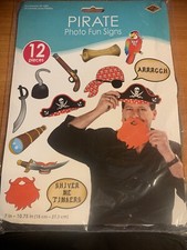 Pirate Photo Fun Signs...12 Pieces...BRAND NEW...Printed Two Sides
