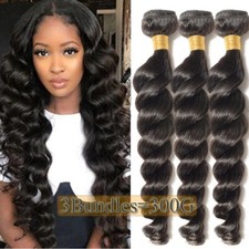 Brazilian Virgin Human Hair Bundle Deal Loose/Deep/Curly Wave Full Weaving Wefts